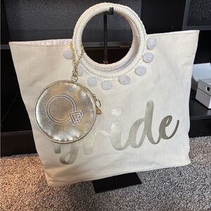 Bride tote with Ring coin pouch